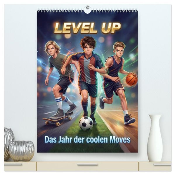 Level Up - Das Jahr der coolen Moves (hochwertiger Premium Wandkalender 2027 DIN A2 hoch) Kunstdruck in Hochglanz