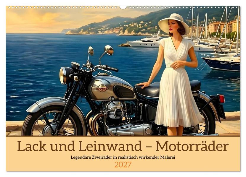 Lack und Leinwand - Motorräder (Wandkalender 2027 DIN A2 quer) CALVENDO Monatskalender
