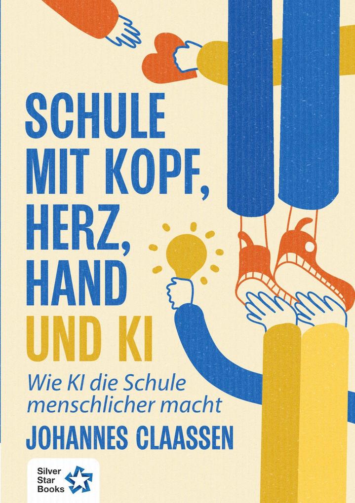 Schule mit Kopf Herz Hand und KI