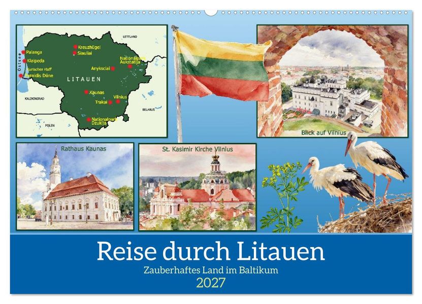 Reise durch Litauen (Wandkalender 2027 DIN A2 quer) CALVENDO Monatskalender