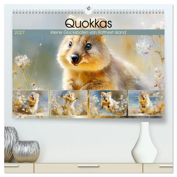 Quokkas. Kleine Glücksboten von Rottnest Island (hochwertiger Premium Wandkalender 2027 DIN A2 quer) Kunstdruck in Hochglanz