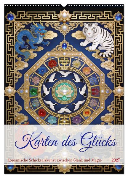 Karten des Glücks (Wandkalender 2027 DIN A2 hoch) CALVENDO Monatskalender