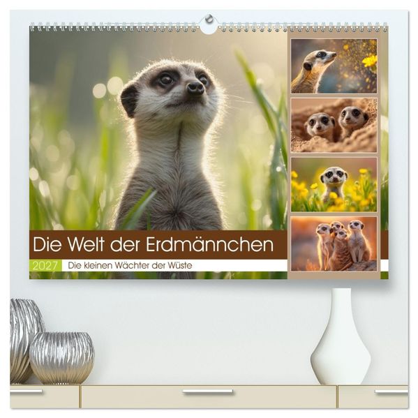 Die Welt der Erdmännchen (hochwertiger Premium Wandkalender 2027 DIN A2 quer) Kunstdruck in Hochglanz