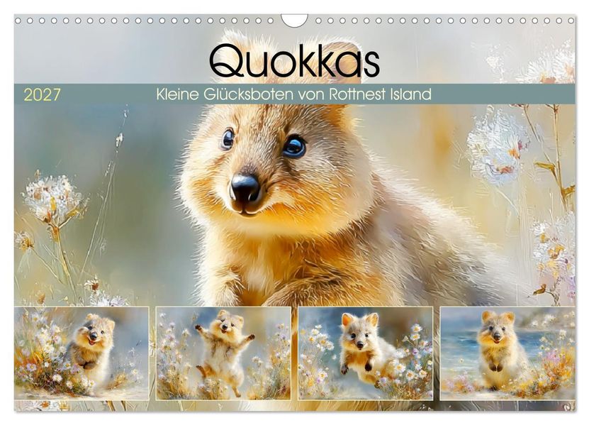 Quokkas. Kleine Glücksboten von Rottnest Island (Wandkalender 2027 DIN A3 quer) CALVENDO Monatskalender