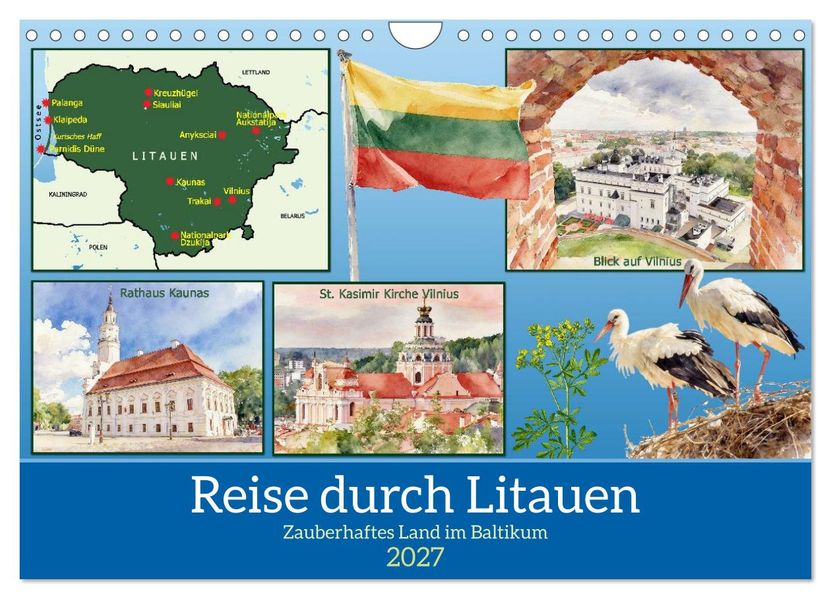 Reise durch Litauen (Wandkalender 2027 DIN A4 quer) CALVENDO Monatskalender