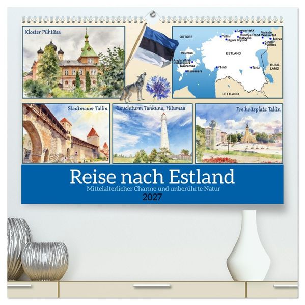 Reise nach Estland (hochwertiger Premium Wandkalender 2027 DIN A2 quer) Kunstdruck in Hochglanz