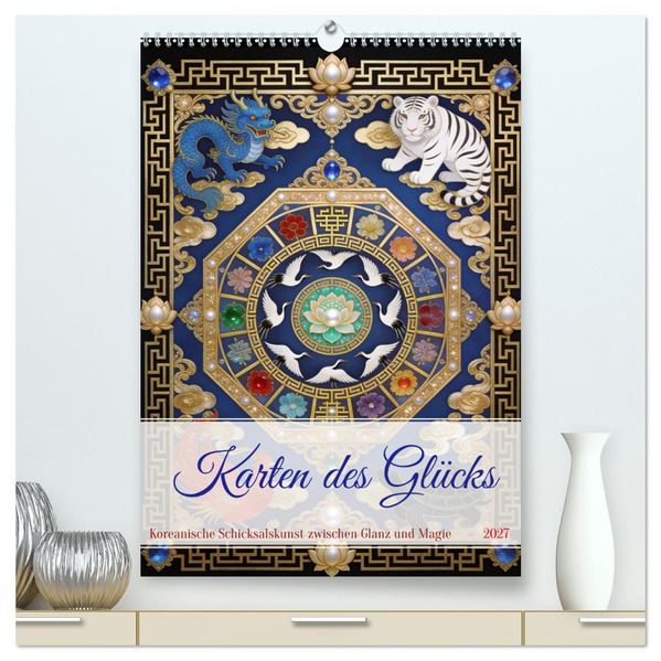 Karten des Glücks (hochwertiger Premium Wandkalender 2027 DIN A2 hoch) Kunstdruck in Hochglanz