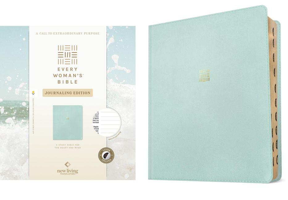 NLT Every Woman's Bible Journaling Edition Filament Enabled (LeatherLike Seafoam Blue Indexed Red Letter)