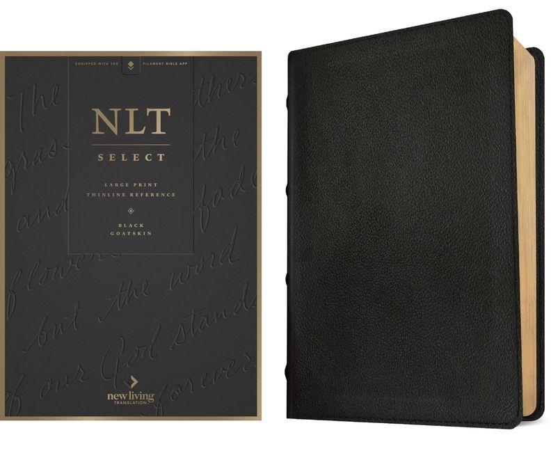 NLT Select Large Print Thinline Reference Bible Filament Enabled (Goatskin Leather Black Red Letter)