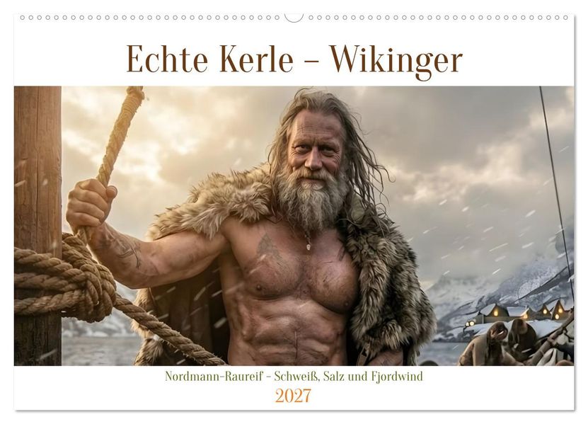 Echte Kerle - Wikinger (Wandkalender 2027 DIN A2 quer) CALVENDO Monatskalender