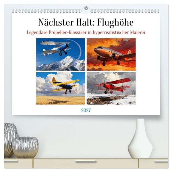 Nächster Halt: Flughöhe (hochwertiger Premium Wandkalender 2027 DIN A2 quer) Kunstdruck in Hochglanz