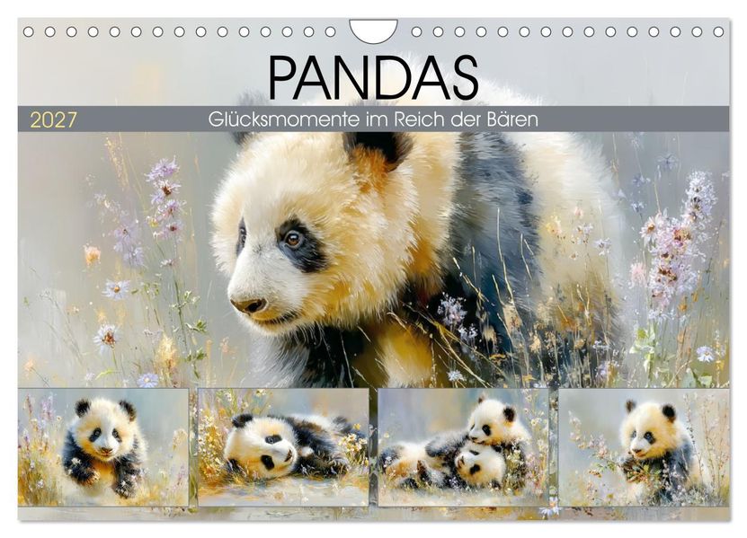Pandas. Glücksmomente im Reich der Bären (Wandkalender 2027 DIN A4 quer) CALVENDO Monatskalender