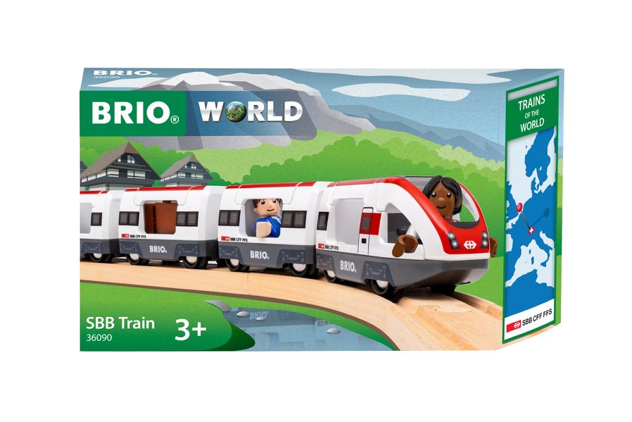 BRIO World - 36090 Trains of the World SBB-Zug | Spielzeugzug für Kinder ab 3 Jahren