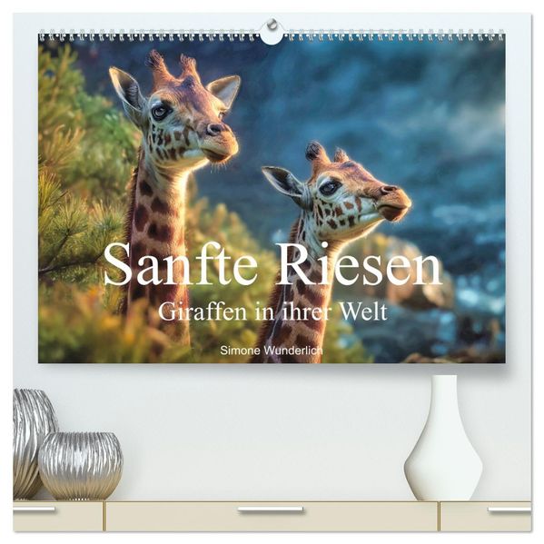 Sanfte Riesen - Giraffen in ihrer Welt (hochwertiger Premium Wandkalender 2027 DIN A2 quer) Kunstdruck in Hochglanz