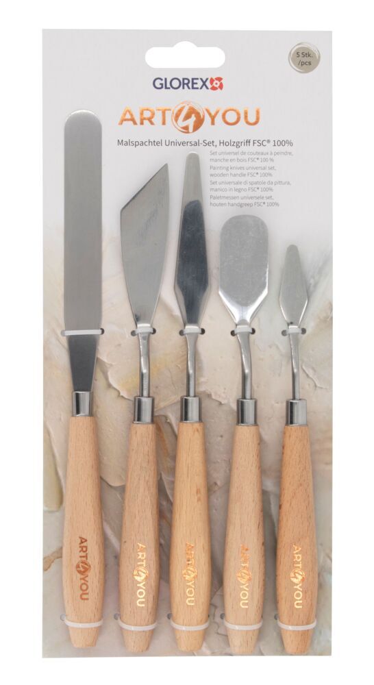 Malspachtel Universal Set 5 Spachtel Holzgriff FSC