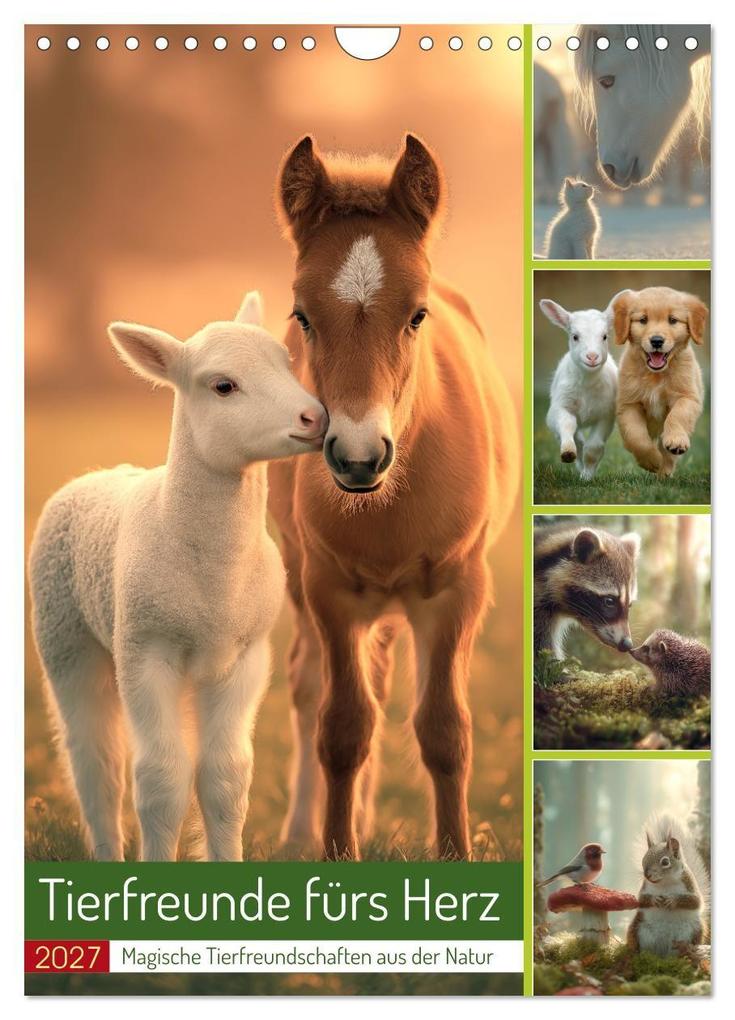 Tierfreunde fürs Herz (Wandkalender 2027 DIN A4 hoch) CALVENDO Monatskalender