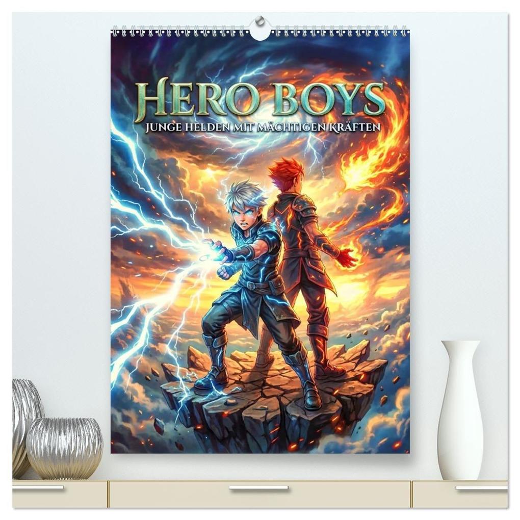 Hero Boys - Junge Helden mit mächtigen Kräften (hochwertiger Premium Wandkalender 2027 DIN A2 hoch) Kunstdruck in Hochglanz