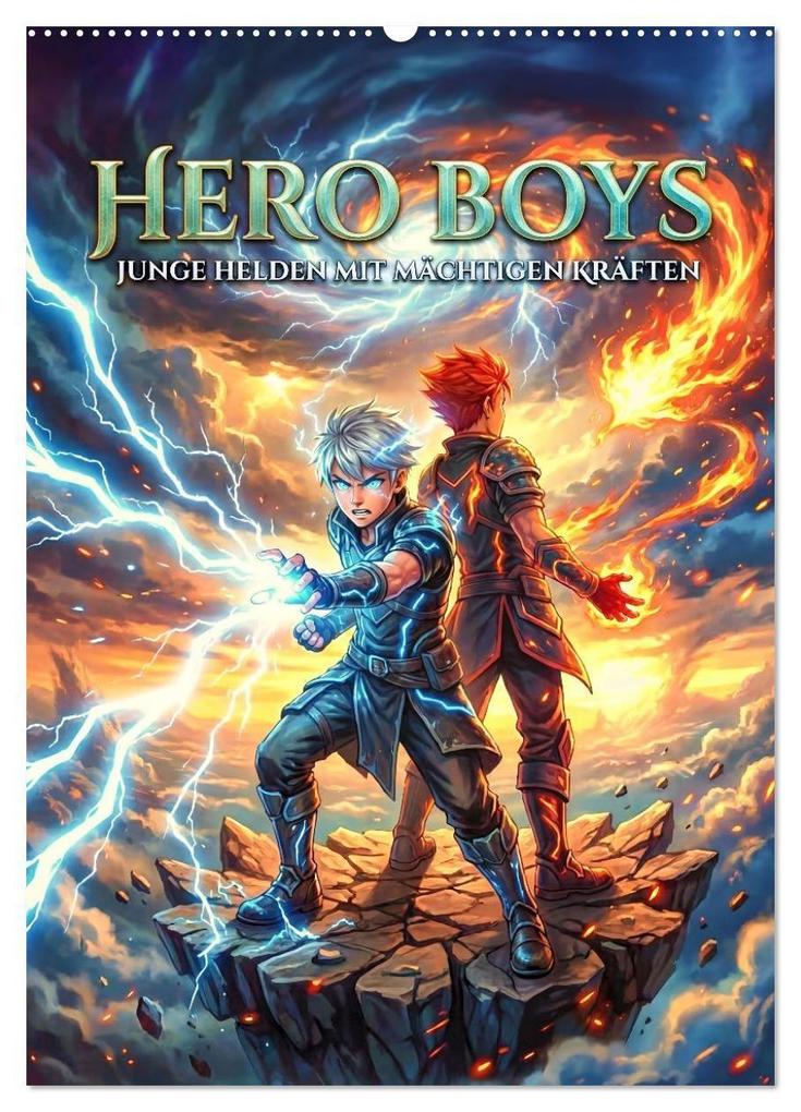 Hero Boys - Junge Helden mit mächtigen Kräften (Wandkalender 2027 DIN A2 hoch) CALVENDO Monatskalender