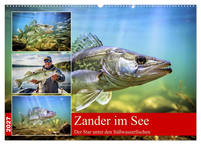 Zander im See (Wandkalender 2027 DIN A2 quer) CALVENDO Monatskalender