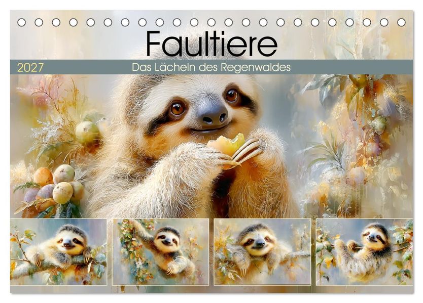 Faultiere. Das Lächeln des Regenwaldes (Tischkalender 2027 DIN A5 quer) CALVENDO Monatskalender