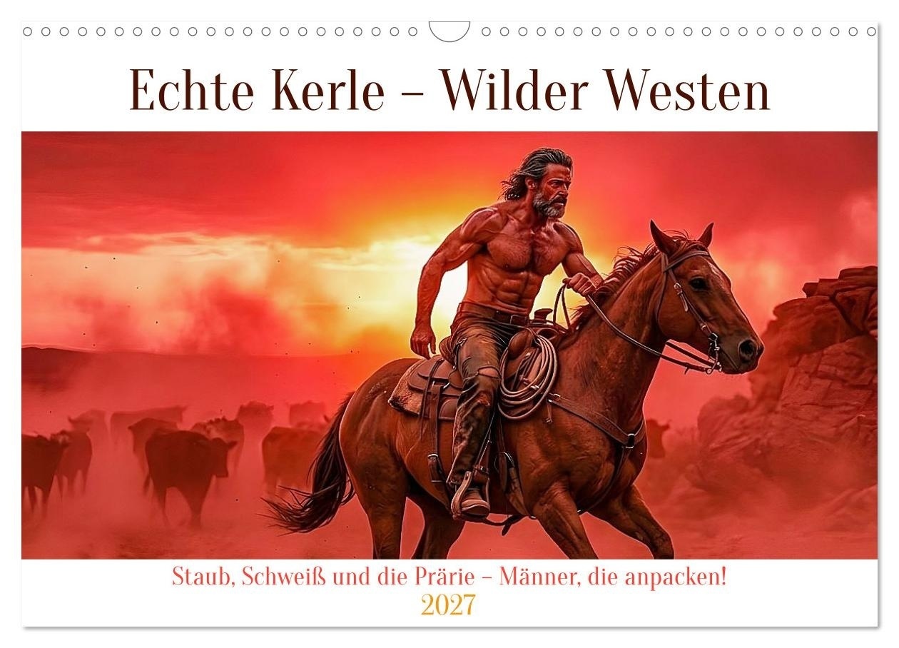 Echte Kerle - Wilder Westen (Wandkalender 2027 DIN A3 quer) CALVENDO Monatskalender