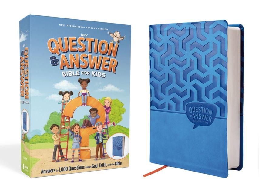 Nirv Question and Answer Bible for Kids Leathersoft Blue Comfort Print