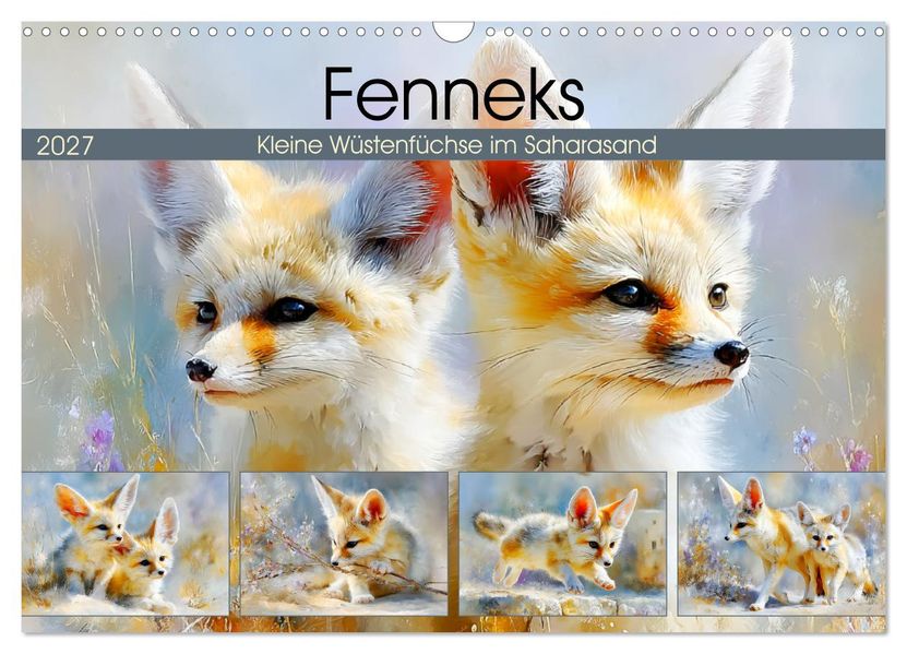 Fenneks. Kleine Wüstenfüchse im Saharasand (Wandkalender 2027 DIN A3 quer) CALVENDO Monatskalender
