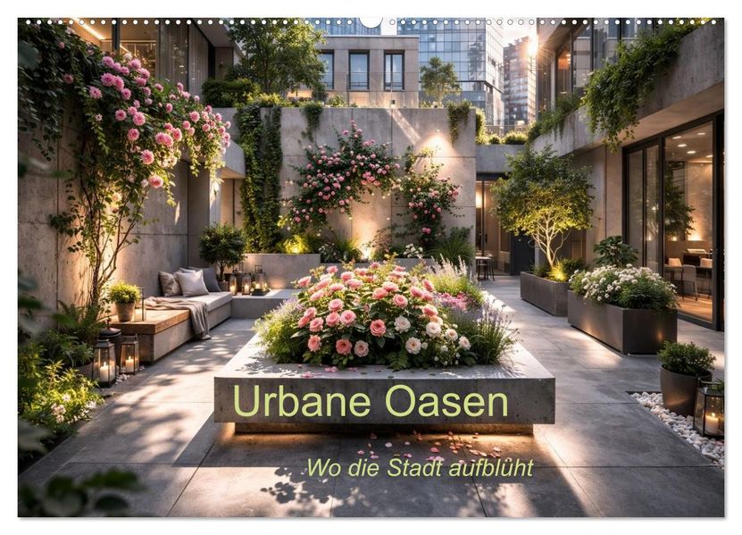 Urbane Oasen - Wo die Stadt aufbluht (Wandkalender 2027 DIN A2 quer) CALVENDO Monatskalender