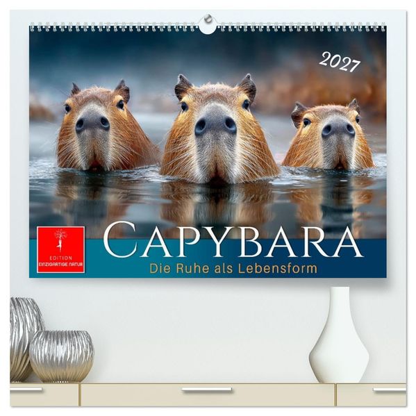 Capybara - die Ruhe als Lebensform (hochwertiger Premium Wandkalender 2027 DIN A2 quer) Kunstdruck in Hochglanz