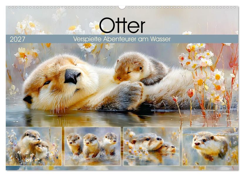 Otter. Verspielte Abenteurer am Wasser (Wandkalender 2027 DIN A2 quer) CALVENDO Monatskalender