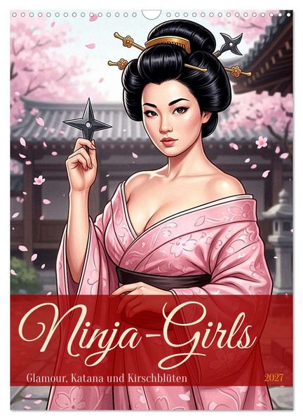 Ninja-Girls (Wandkalender 2027 DIN A3 hoch) CALVENDO Monatskalender
