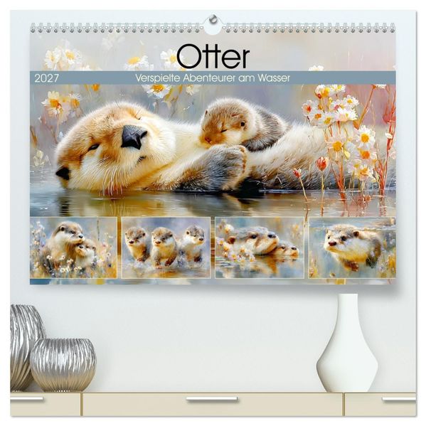 Otter. Verspielte Abenteurer am Wasser (hochwertiger Premium Wandkalender 2027 DIN A2 quer) Kunstdruck in Hochglanz
