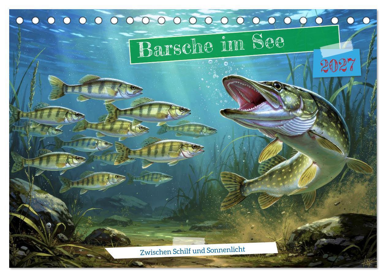 Barsche im See (Tischkalender 2027 DIN A5 quer) CALVENDO Monatskalender