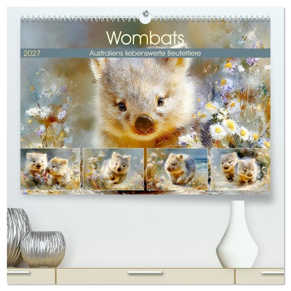 Wombats. Australiens liebenswerte Beuteltiere (hochwertiger Premium Wandkalender 2027 DIN A2 quer) Kunstdruck in Hochglanz