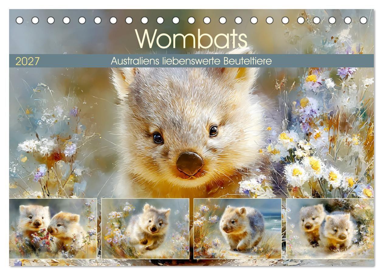 Wombats. Australiens liebenswerte Beuteltiere (Tischkalender 2027 DIN A5 quer) CALVENDO Monatskalender