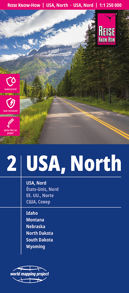 Reise Know-How Landkarte USA 02 Nord | USA North (1:1.250.000)
