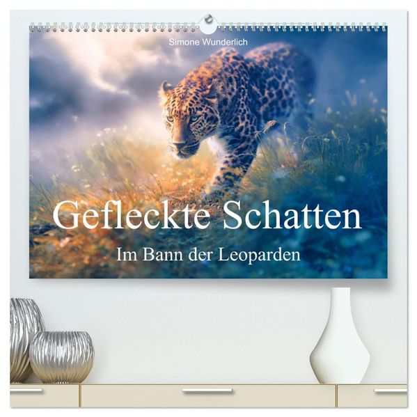 Gefleckte Schatten - Im Bann der Leoparden (hochwertiger Premium Wandkalender 2027 DIN A2 quer) Kunstdruck in Hochglanz