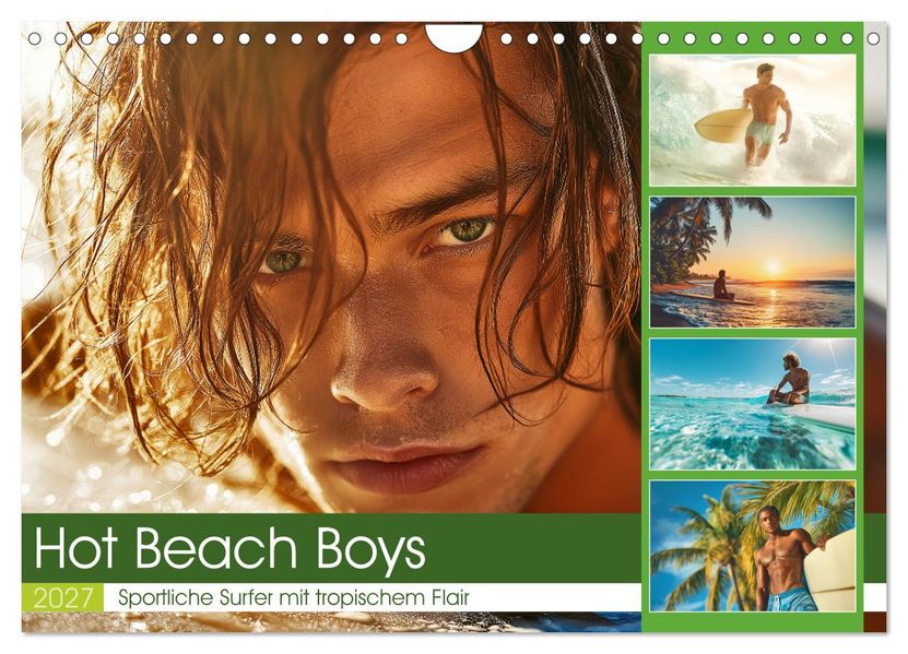 Hot Beach Boys (Wandkalender 2027 DIN A4 quer) CALVENDO Monatskalender