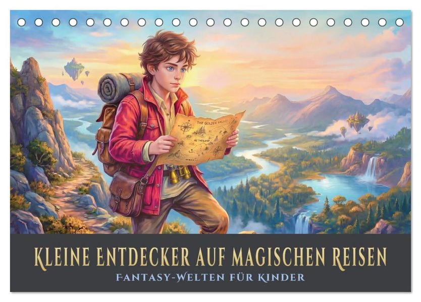 Kleine Entdecker auf magischen Reisen - Fantasy-Welten für Kinder (Tischkalender 2027 DIN A5 quer) CALVENDO Monatskalender