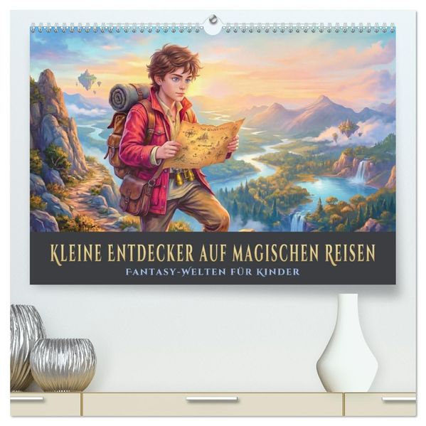 Kleine Entdecker auf magischen Reisen - Fantasy-Welten für Kinder (hochwertiger Premium Wandkalender 2027 DIN A2 quer) Kunstdruck in Hochglanz