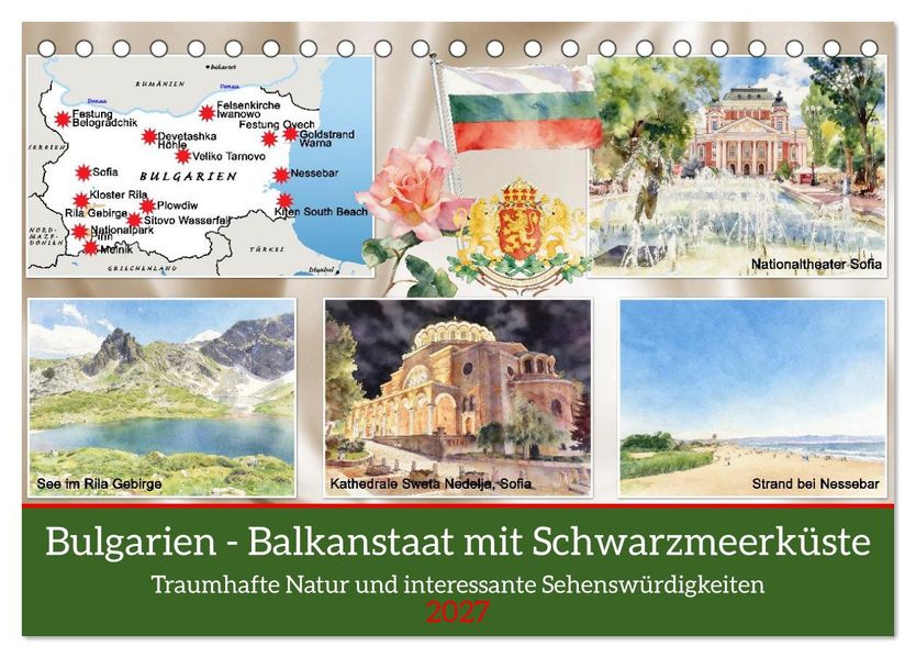 Bulgarien - Balkanstaat mit Schwarzmeerküste (Tischkalender 2027 DIN A5 quer) CALVENDO Monatskalender