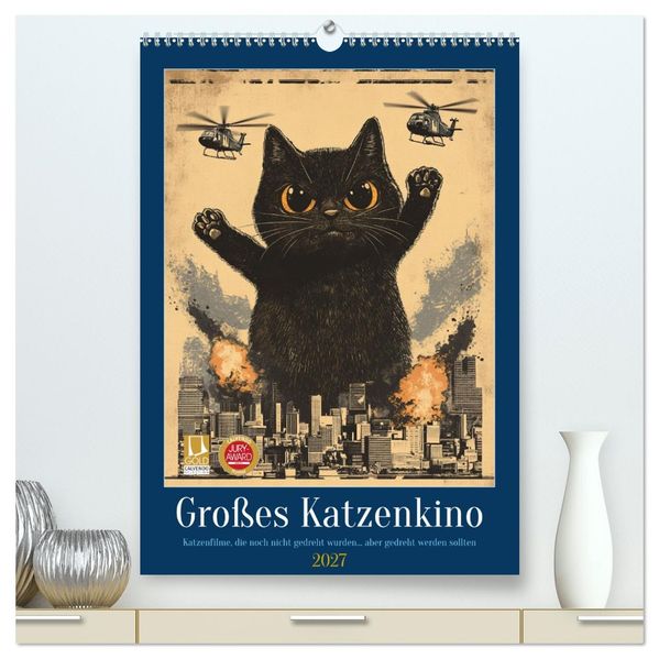 Großes Katzenkino (hochwertiger Premium Wandkalender 2027 DIN A2 hoch) Kunstdruck in Hochglanz