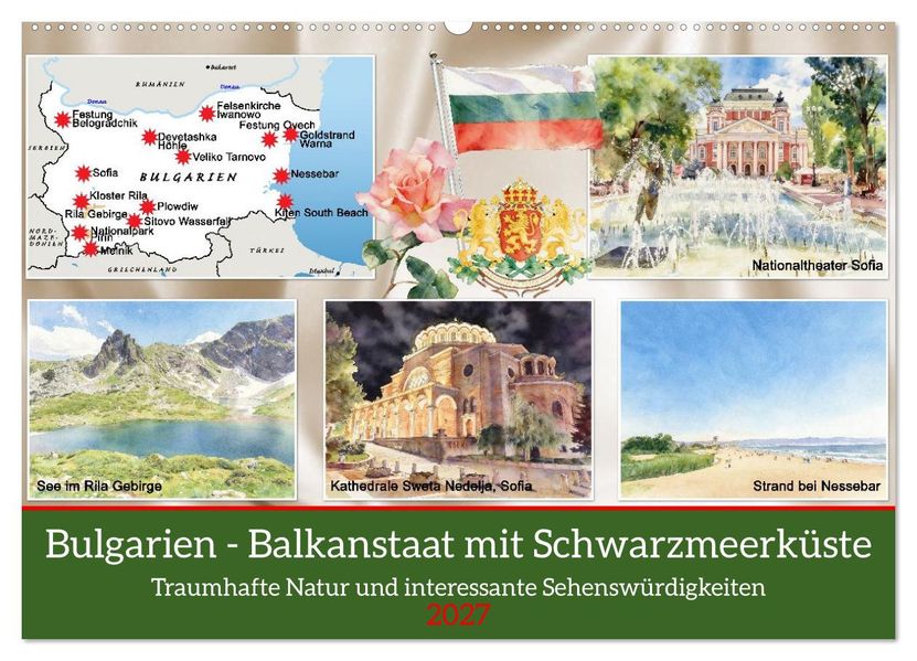Bulgarien - Balkanstaat mit Schwarzmeerküste (Wandkalender 2027 DIN A2 quer) CALVENDO Monatskalender