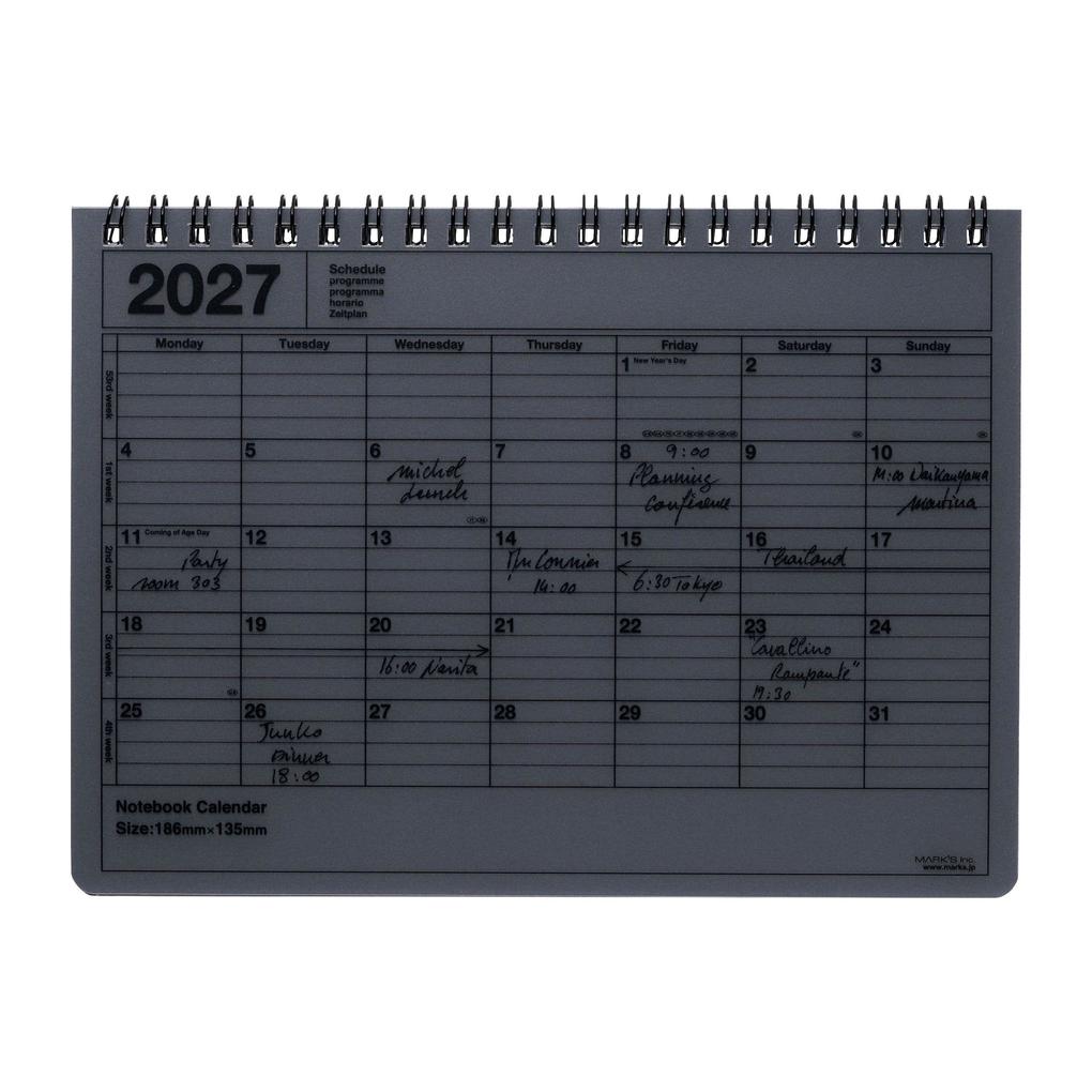 MARK'S 2027 Notebook Calendar S // Black