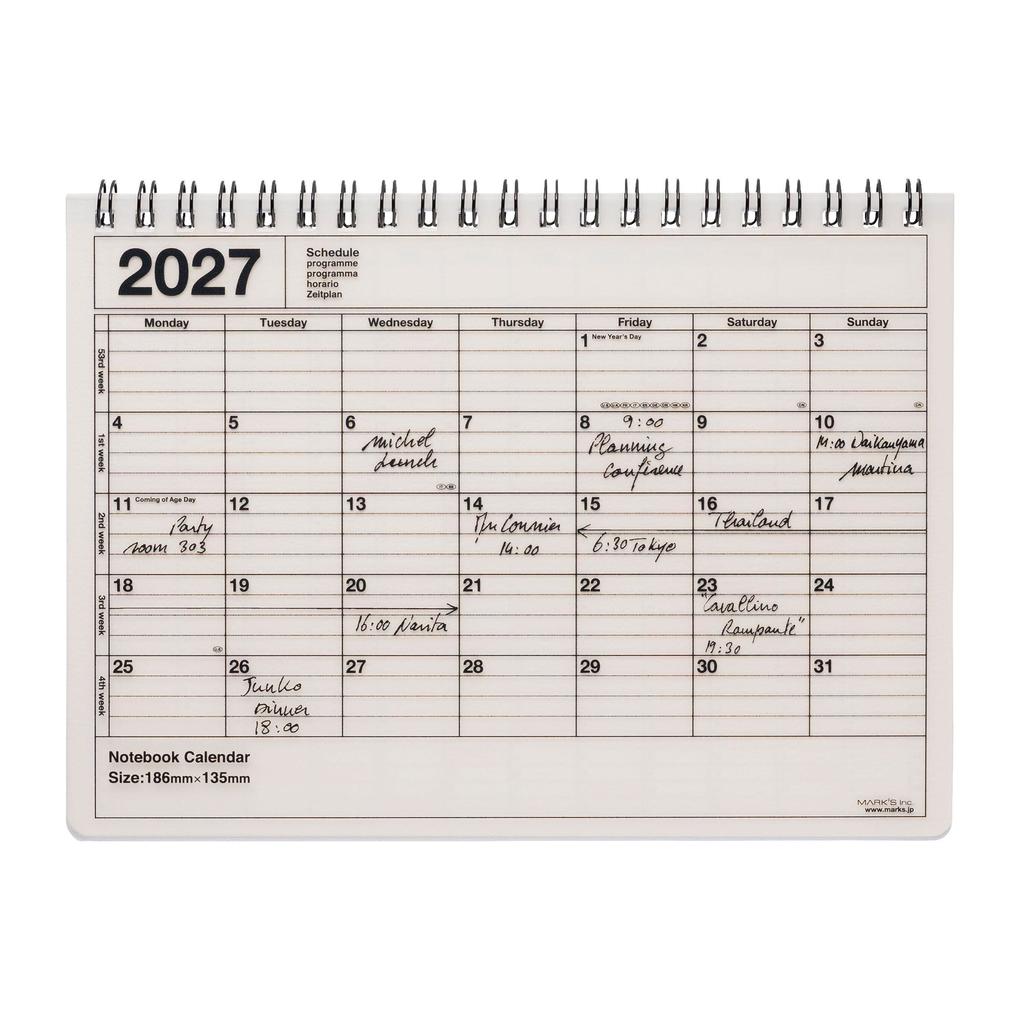 MARK'S 2027 Notebook Calendar S // Ivory