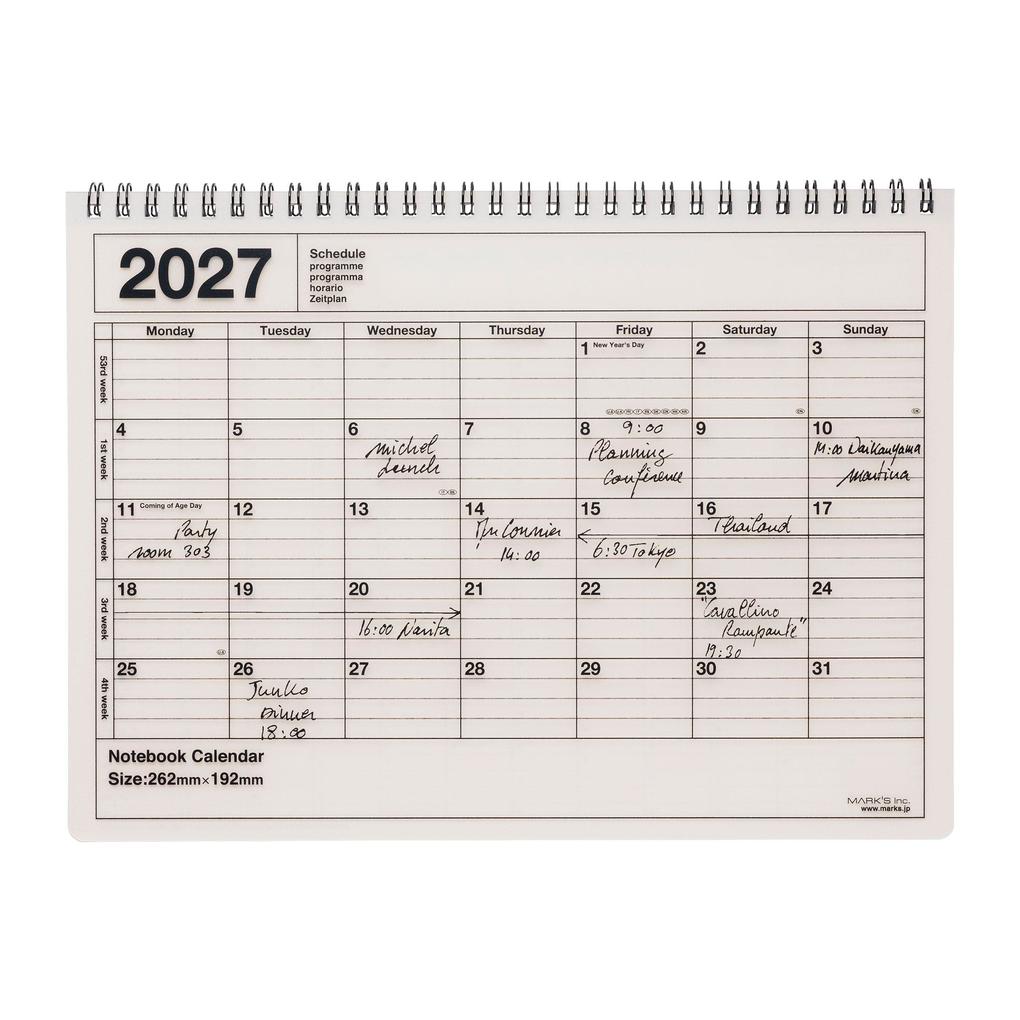 MARK'S 2027 Notebook Calendar M // Ivory