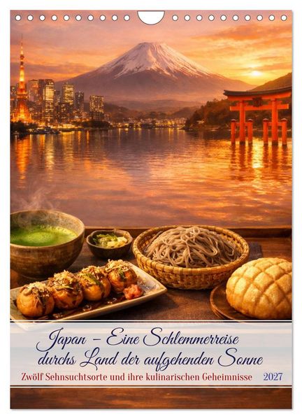 Japan - Eine Schlemmerreise durchs Land der aufgehenden Sonne (Wandkalender 2027 DIN A4 hoch) CALVENDO Monatskalender