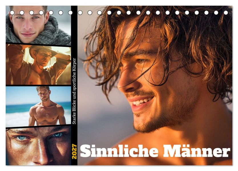 Sinnliche Männer (Tischkalender 2027 DIN A5 quer) CALVENDO Monatskalender