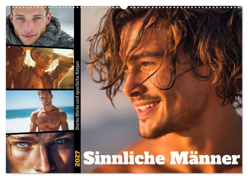 Sinnliche Männer (Wandkalender 2027 DIN A2 quer) CALVENDO Monatskalender