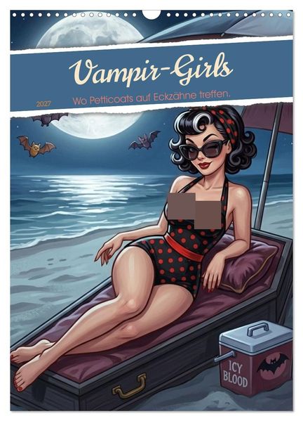 Vampir-Girls (Wandkalender 2027 DIN A3 hoch) CALVENDO Monatskalender